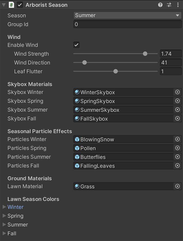 ArboristSeason component